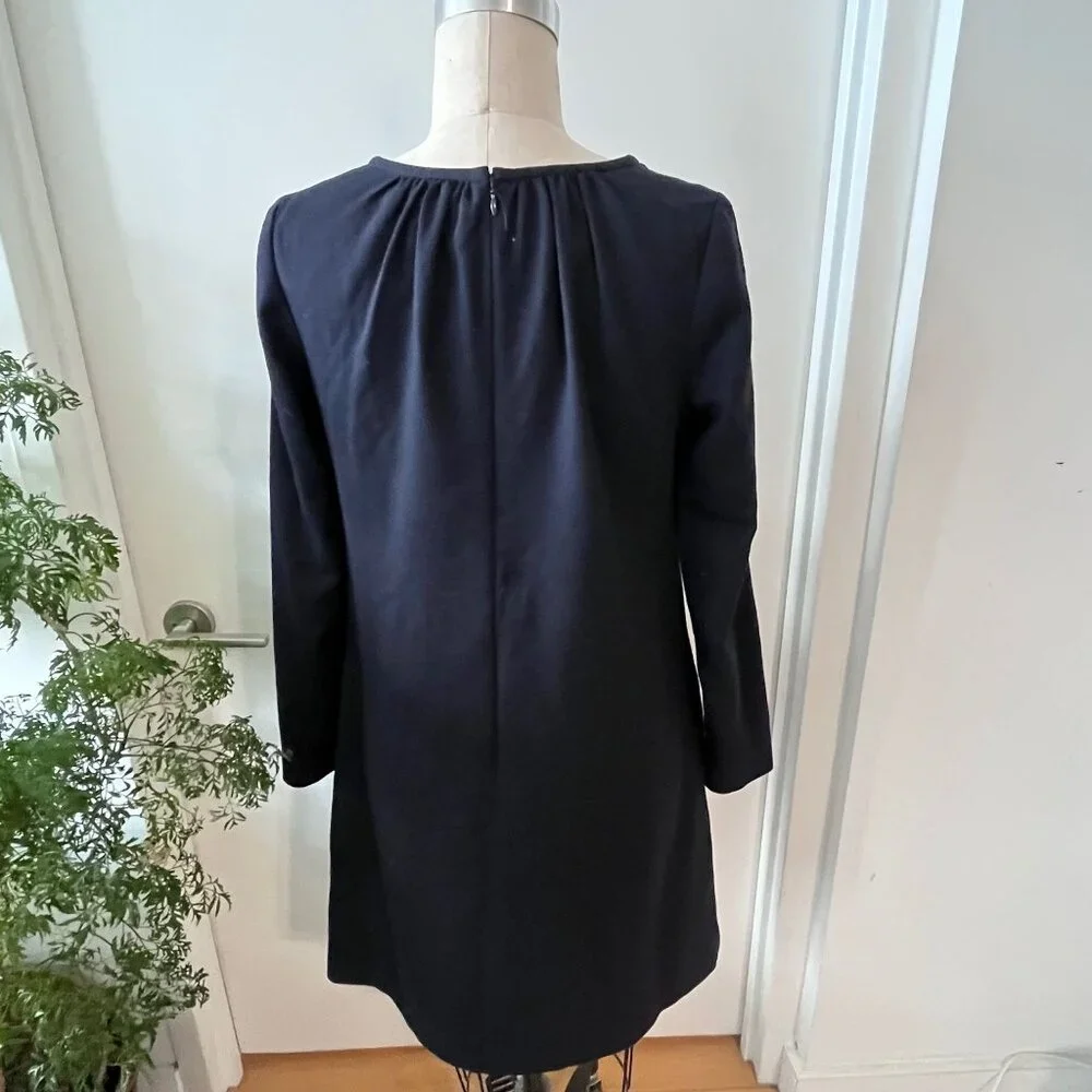 GOAT Navy‎ Wool Minimalist Shift Dress Size 6